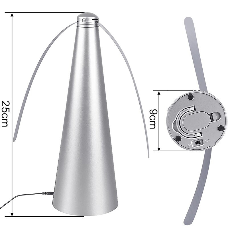 Ventilator respingător pentru țânțari dăunători și insecte, cu încărcare USB Protector pentru alimente, ventilator de birou, bucătărie în aer liber, fructe de vară, ventilator pentru respingere a insectelor insectelor.