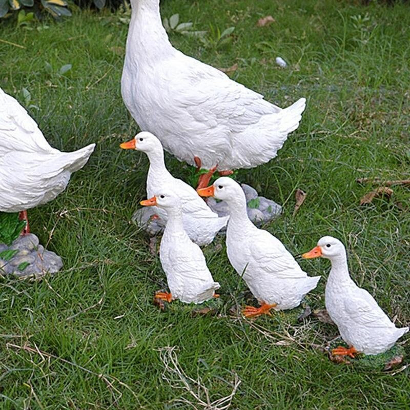 Slatka patka Smola Vrtni kip Dvorište Ribnjak Patke Dekoracija Skulptura Unutarnji vanjski Dekor dvorišta Ribnjak Ukras travnjaka