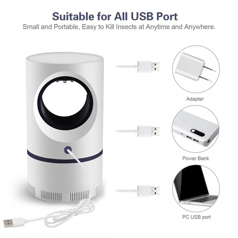 „Goodland“ uodų žudymo lempa elektrinė uodų gaudyklė nuo uodų gaudyklė su USB maitinimo LED vabzdžių žudymo lempa miegamajam