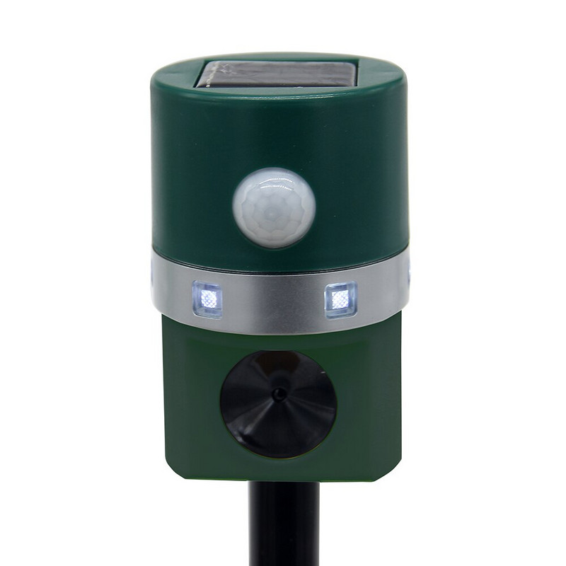 Dispozitiv electronic de respingere a păsărilor cu ultrasunete pentru animale Sonic în aer liber Solar cu senzor de mișcare PIR Repellent înfricoșător Instrument pentru sperierea animalelor sălbatice