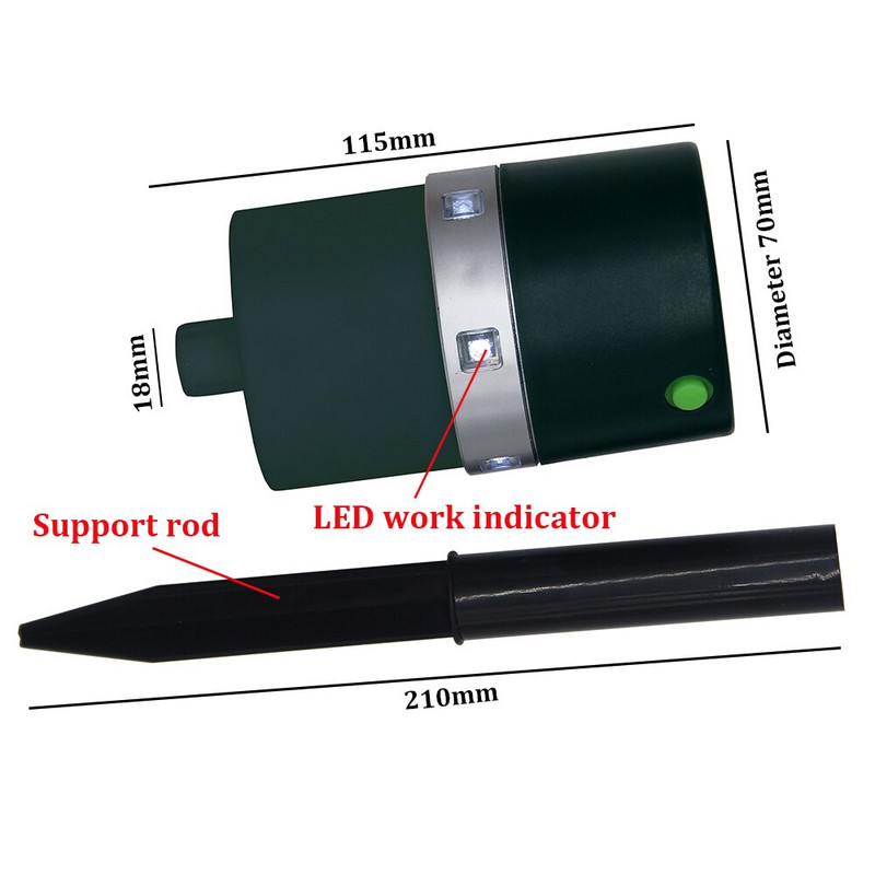 Dispozitiv electronic de respingere a păsărilor cu ultrasunete pentru animale Sonic în aer liber Solar cu senzor de mișcare PIR Repellent înfricoșător Instrument pentru sperierea animalelor sălbatice