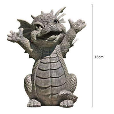 Sodo statula Drakono meditacija Statula Led apšvietimo dervos ornamentas Dinozauro formos skulptūra Lauko kiemo apdaila Namų dekoras