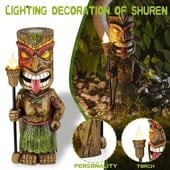 Tiki Guard Statua Vanjski kućni dekor na solarni pogon Nova LED vrtna dekoracija Zanati Vrtlarstvo Skulptura Svjetiljka za travnjak za dvorište