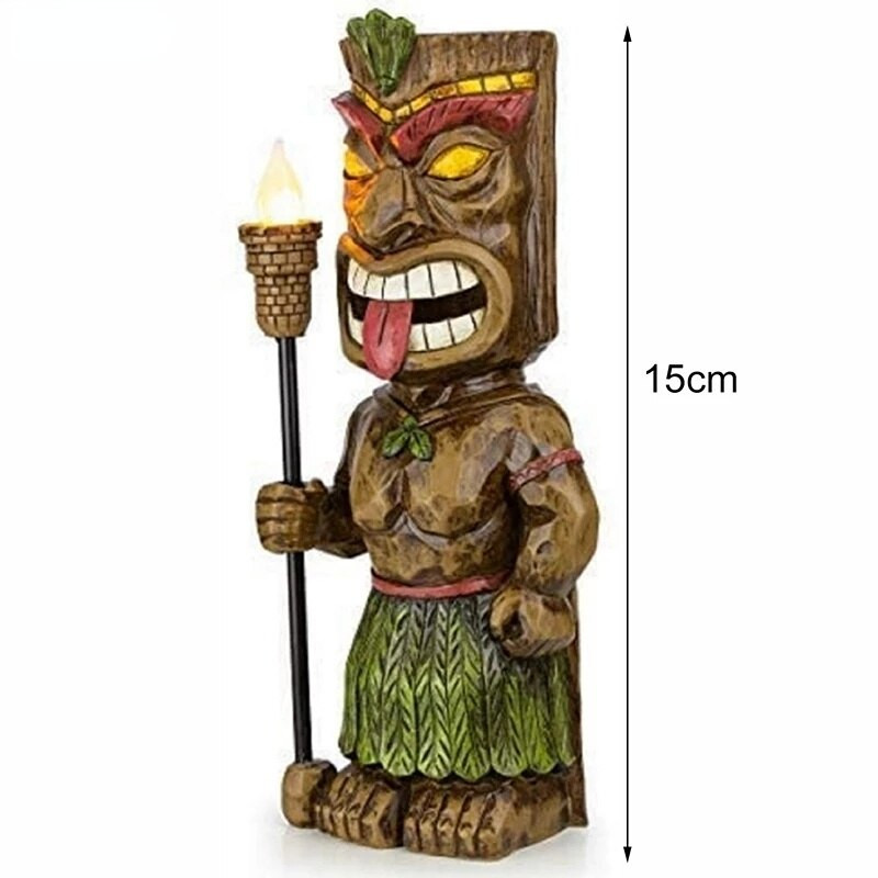 Tiki Guard Statua Vanjski kućni dekor na solarni pogon Nova LED vrtna dekoracija Zanati Vrtlarstvo Skulptura Svjetiljka za travnjak za dvorište