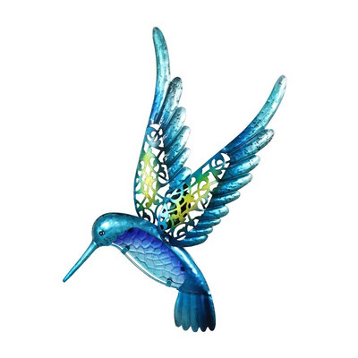 Fém kolibri madár fal grafikája kerti külső dekoráció kültéri szobrok otthoni miniatűrök Kiegészítők Szobrok