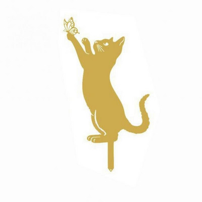 Sodo dekoratyvinis kuolas katė fėja šoka kartu Metalinis sodas kiemas Meno dekoras Veja Kraštovaizdis Skulptūra Sodas Metaliniai papuošalai