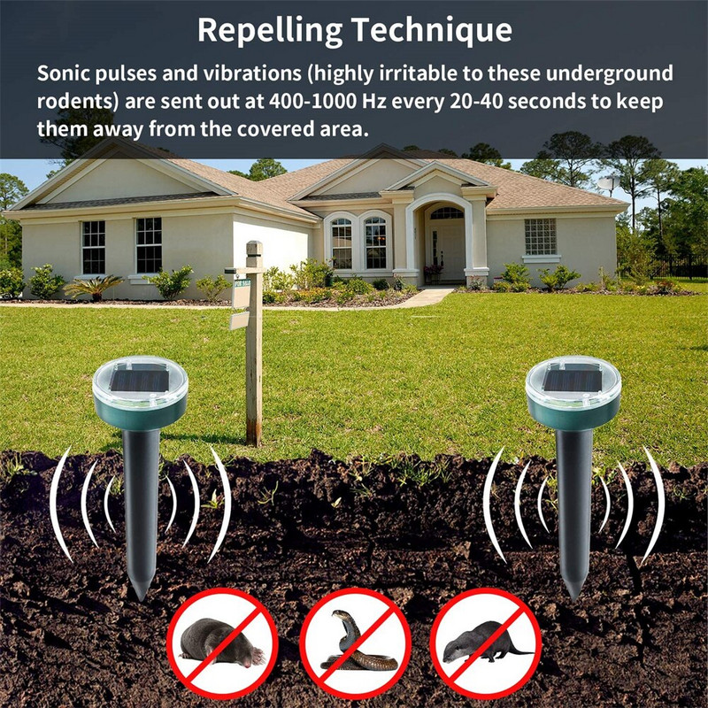 PIR judesio jutiklis Saulės gyvūnų repelentas Ultragarsinis atbaidantis atbaidymo priemonė lauko sodo šunų kačių paukščių pelių gaudymo įtaisai