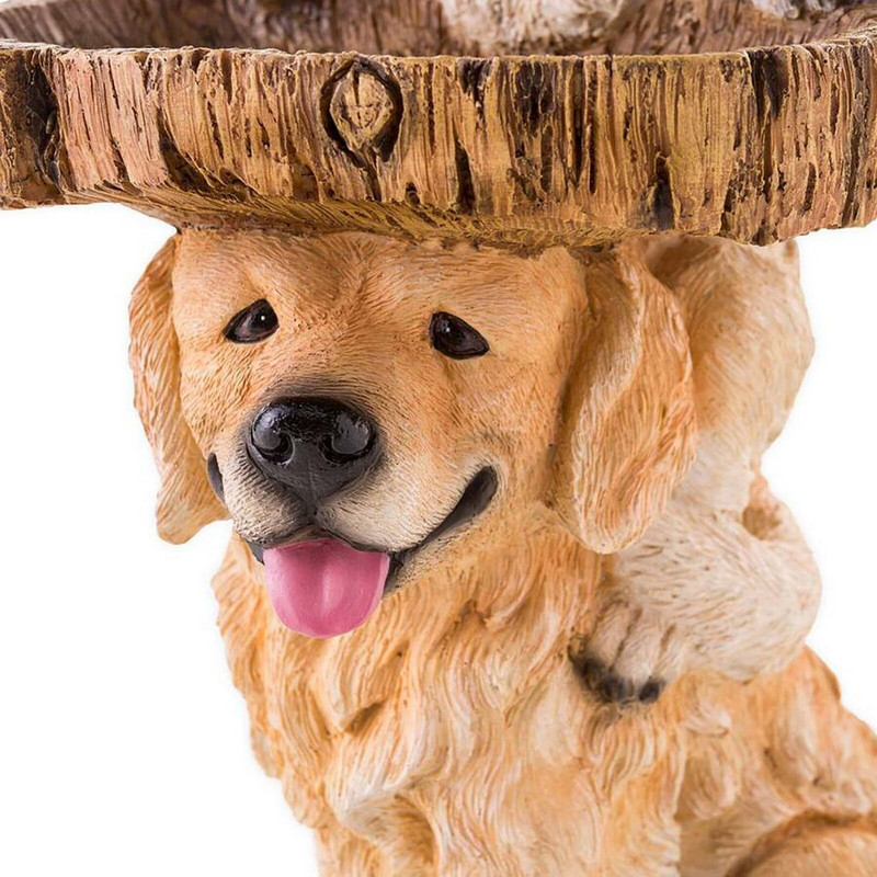 Kerti Kutyaszobrok Lakberendezés Játékos Kölykök Madárfürdő Polirezin Antik Kerti Madárfürdő Kert Udvar Állatszobrok Dísz