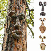 Old Man Tree Hugger Garden Art Outdoor Tree Funny Bark Face Tree Čudne crte lica Uskrs Kreativni rekviziti Vrtna dekoracija