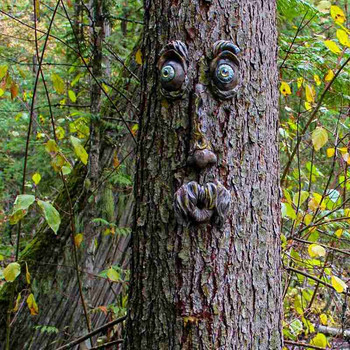 Old Man Tree Hugger Garden Art Outdoor Tree Funny Bark Face Tree Странни черти на лицето Великден Творчески реквизит Градинска декорация