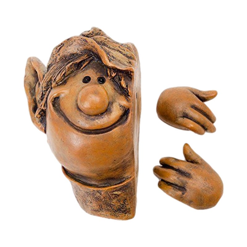 Garden Tree Hugger Funny Face Ornamente Realiste Rășină Artizanat Metal Curte Artă Pentru a Decora Pentru Grădina Acasă