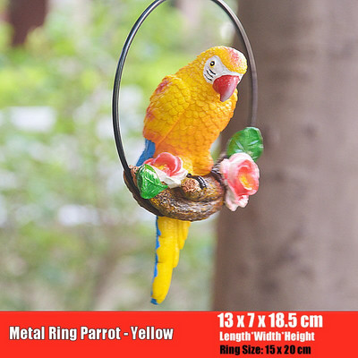 Kūrybingos dervos papūga pakabinti ant medžio lauko sodo puošmena statulos gyvūno skulptūra namų biuro kambario sodo dekoro ornamentas