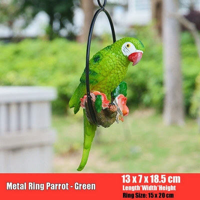 Kūrybingos dervos papūga pakabinti ant medžio lauko sodo puošmena statulos gyvūno skulptūra namų biuro kambario sodo dekoro ornamentas