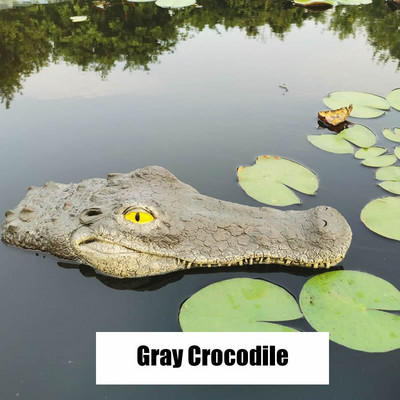 Kūrybingas derva plaukiojantis krokodilo begemoto baisus statula lauko sodo tvenkinio dekoravimas namų sodo Helovino dekoro ornamentas