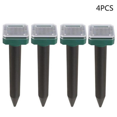 4 vnt. Ultragarsinis saulės energiją naudojančių gyvūnų vandeniui atsparus repelentas, skirtas lauko kenkėjų graužikams, atgrasantis pelėnų gyvačių gaudytojui