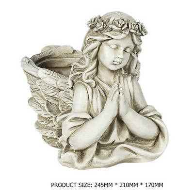 Ghiveci 3D de rășină cu înger pentru fată, suport pentru plante suculente, figurine, artizanat, pentru interior, grădină, curte, sat, statuie, decor