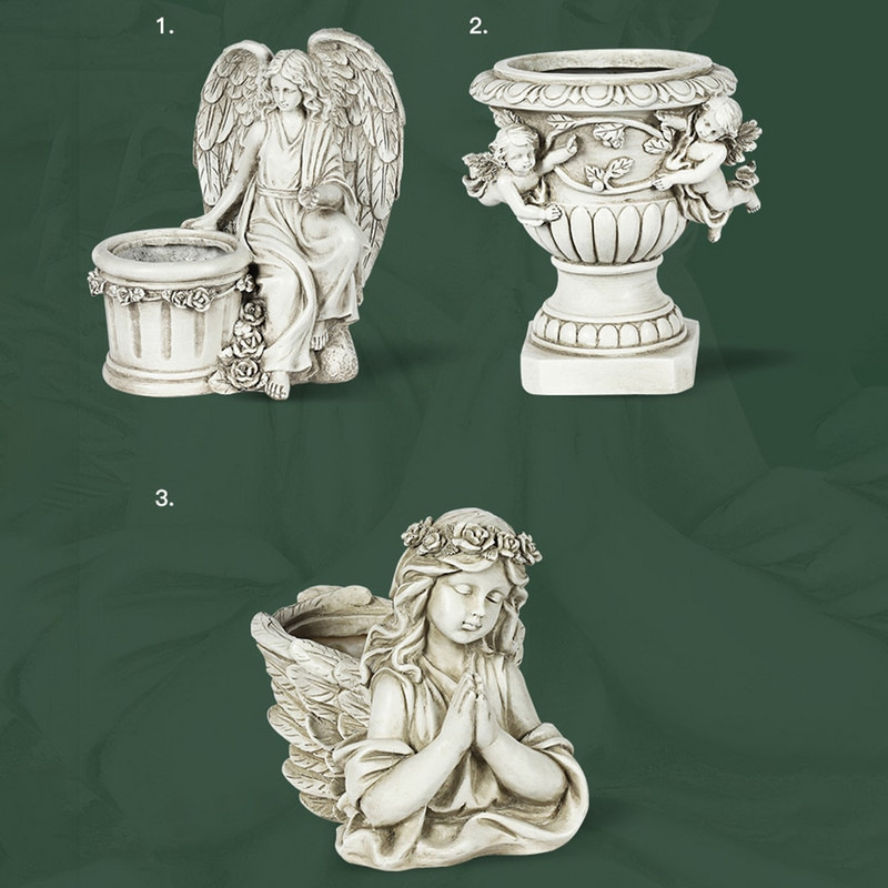 Ghiveci 3D de rășină cu înger pentru fată, suport pentru plante suculente, figurine, artizanat, pentru interior, grădină, curte, sat, statuie, decor