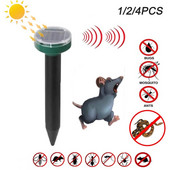 2/4 buc. Respingător solar pentru șobolani, respingător cu ultrasunete pentru lilieci, pentru grădină, pentru a descuraja dăunătorii, în aer liber, cu ultrasunete, pentru a respinge dăunători Dispozitiv de capcană pentru șoareci