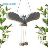 Bagoly szélcsengő medál Hamis állatok Lógó fa Fém harangok Madárriasztó Kerti dekoráció Szobor Madárijesztő Erkély Kültéri Udvar