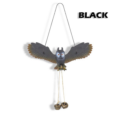 Bagoly szélcsengő medál Hamis állatok Lógó fa Fém harangok Madárriasztó Kerti dekoráció Szobor Madárijesztő Erkély Kültéri Udvar