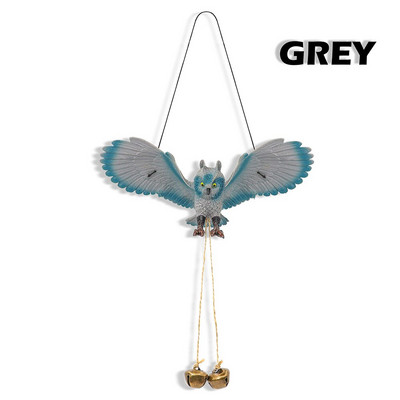 Bagoly szélcsengő medál Hamis állatok Lógó fa Fém harangok Madárriasztó Kerti dekoráció Szobor Madárijesztő Erkély Kültéri Udvar