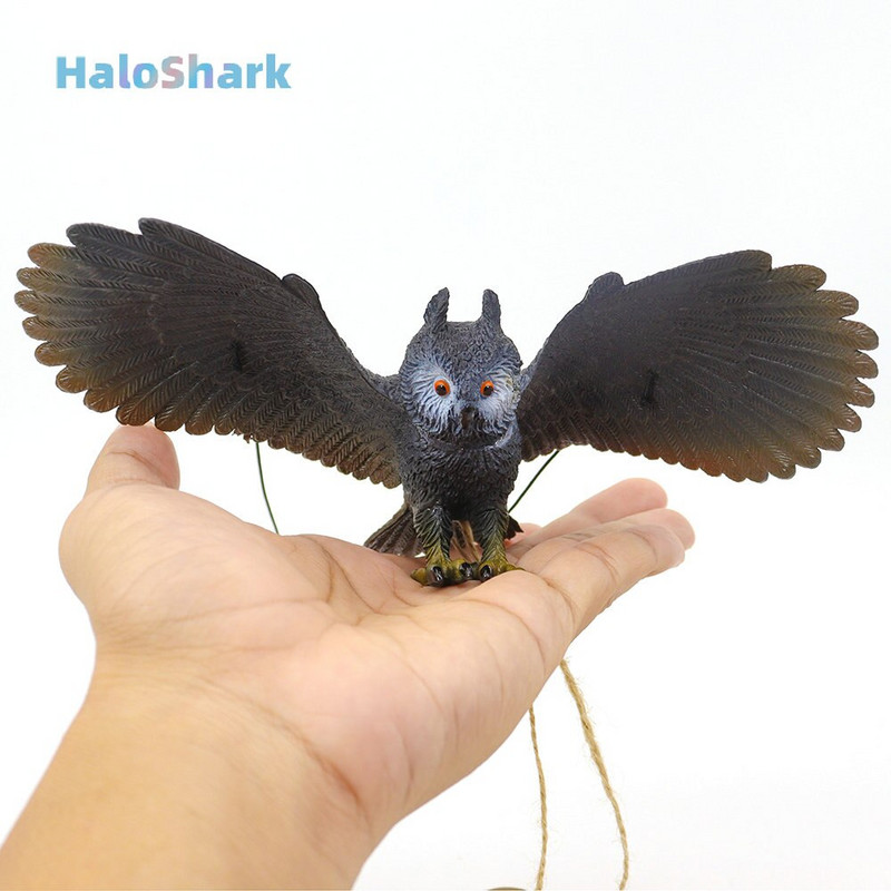 Bagoly szélcsengő medál Hamis állatok Lógó fa Fém harangok Madárriasztó Kerti dekoráció Szobor Madárijesztő Erkély Kültéri Udvar