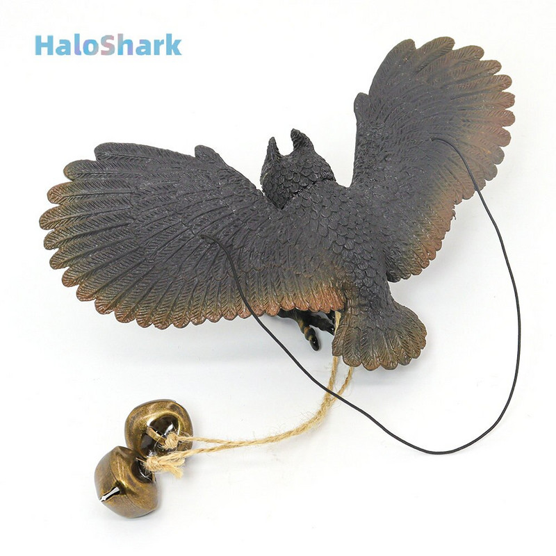 Bagoly szélcsengő medál Hamis állatok Lógó fa Fém harangok Madárriasztó Kerti dekoráció Szobor Madárijesztő Erkély Kültéri Udvar