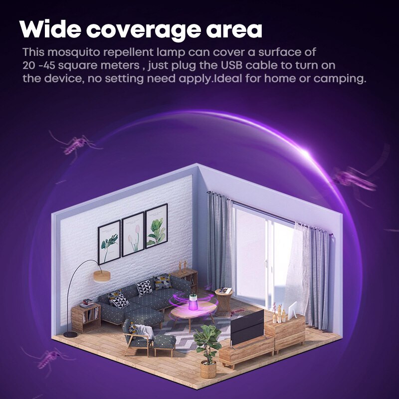 Prijenosna električna svjetiljka protiv komaraca USB ubojica insekata LED zamka za komarce Punjiva lampa protiv insekata