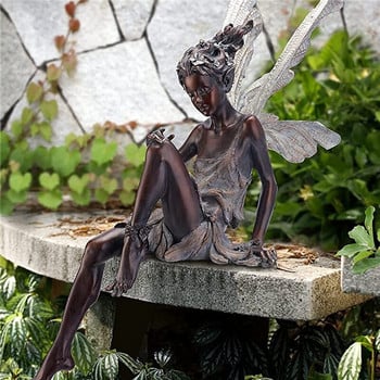 Седяща статуя на фея Градинско украшение от смола Веранда Скулптура Двор Занаят Озеленяване за декорация на домашна градина Дропшиппинг