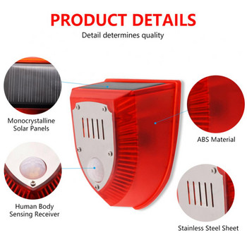 Animal Repeller Solar Power Motion Activated Ultrasonic Deterrent Bird Cat Dog Repeller Frighten Animal Repellent for Outdoor