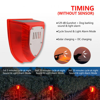 Animal Repeller Solar Power Motion Activated Ultrasonic Deterrent Bird Cat Dog Repeller Frighten Animal Repellent for Outdoor