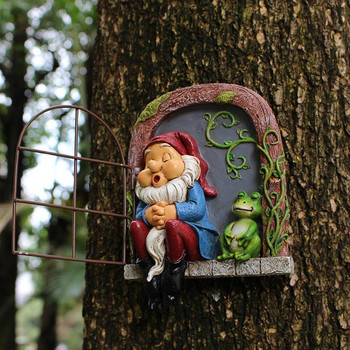 Creative Napping Garden Gnome And Frog Patio Ornament Napping Garden Dwarf Statue Фигурка Градински аксесоари Декорация