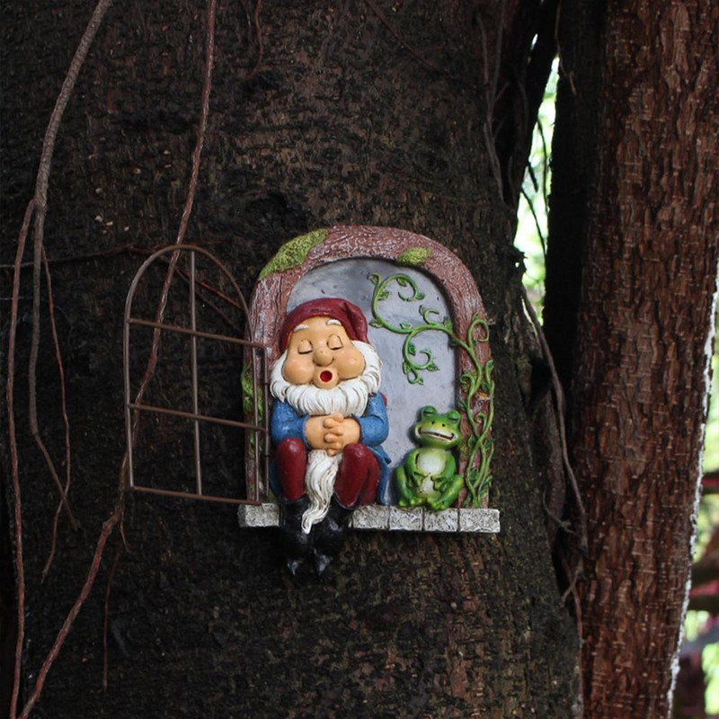 Kūrybingas miegančių sodo nykštukų ir varlių kiemo ornamentas miegančio sodo nykštuko statulėlės figūrėlės sodo aksesuarų dekoravimas