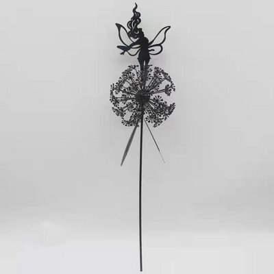 Vrtni vilinski ukrasi kolac maslačak Metalna silueta vilenjaka Ornament Vile Pixies Minijaturne skulpture Umjetnički dekor travnjaka