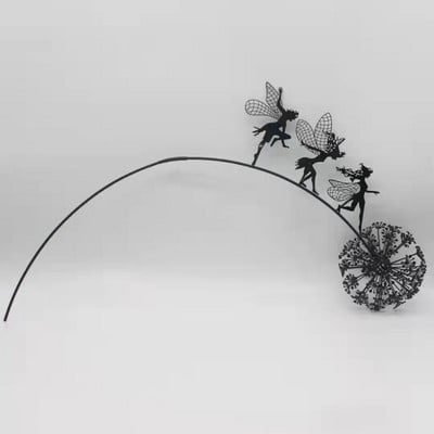 Vrtni vilinski ukrasi kolac maslačak Metalna silueta vilenjaka Ornament Vile Pixies Minijaturne skulpture Umjetnički dekor travnjaka