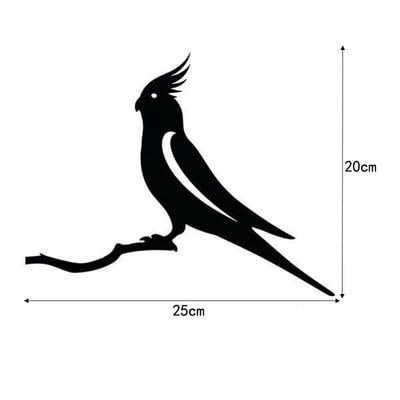 Rondule de hambar Siluete de păsări din metal Decor pentru grădină Sculptură de papagal Ornament pentru curte Ramă de oțel Siluetă în picioare