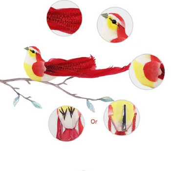 12 τμχ Χαριτωμένο φτερό από τεχνητό αφρό Καναρίνια Πουλιά Απομίμηση Πουλιών Δημιουργικό Σπίτι Υπαίθριο Ψεύτικο Ζώο Στολίδι Κήπος DIY Διακόσμηση πάρτι