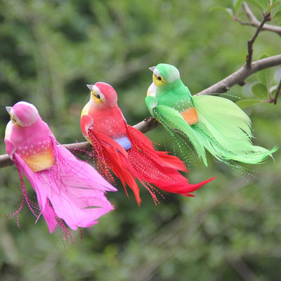 12 bucăți drăguț cu pene din spumă artificială păsări de canar imitație de pasăre creativă pentru casă în aer liber ornament de animale fals pentru grădină, decor de petrecere DIY