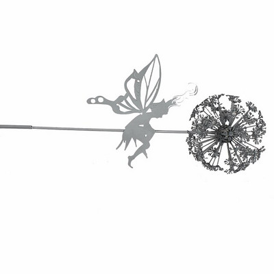 Sodo fėjos puošmena kuolas Kiaulpienės metalinis elfo silueto ornamentas kiemui meno dekoras Vejos kraštovaizdžio skulptūros dekoras