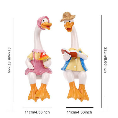 Anties papuošalai Derva Dirbtinė ančių sodas Skulptūra Gyvūnų statulos apdaila Imitacija Tvenkinio dekoras Kraštovaizdis Miniatiūriniai amatai