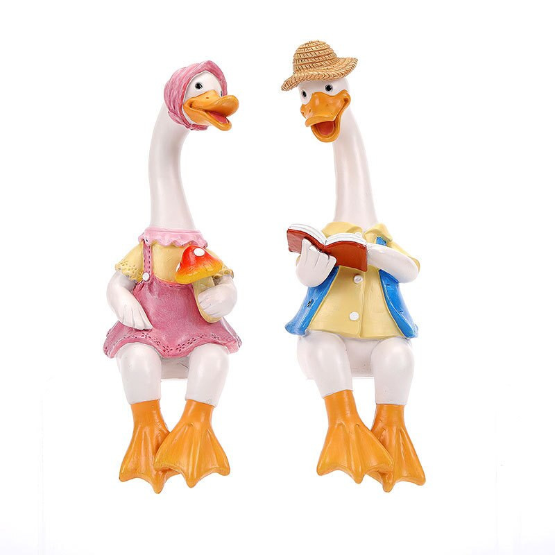 Anties papuošalai Derva Dirbtinė ančių sodas Skulptūra Gyvūnų statulos apdaila Imitacija Tvenkinio dekoras Kraštovaizdis Miniatiūriniai amatai