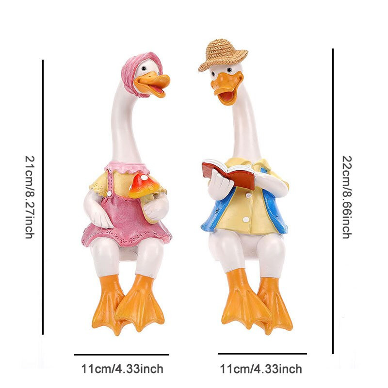 Anties papuošalai Derva Dirbtinė ančių sodas Skulptūra Gyvūnų statulos apdaila Imitacija Tvenkinio dekoras Kraštovaizdis Miniatiūriniai amatai