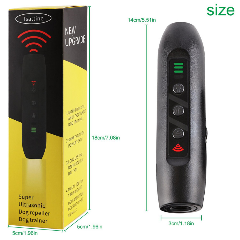 1 vnt. LED ultragarsiniai šunų atbaidymo įtaisai, apsaugantys nuo lojimo kontrolės, sustabdyti lojantį šunų dresavimo įtaisą augintiniui