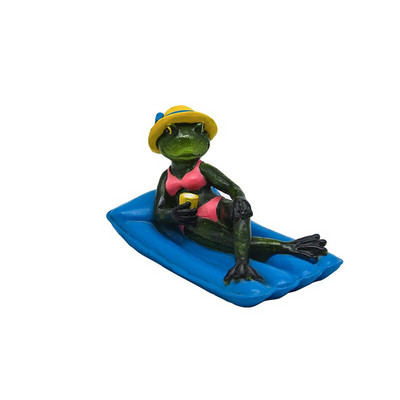 Plaukiojančios varlės puošmenos figūrėlės Dervos amatai Dekoratyviniai papuošalai Gyvūnų statula figūrėlė Namų sodui Baseinas Tvenkinys Kalėdos G