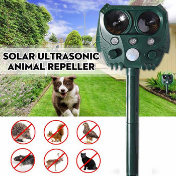 Solar Ultrasonic Repeller Garden Pest Determent Outdoor Owl Animal Repellent Bird Pigeons Repeller Cat Dog Scare Pest Garden