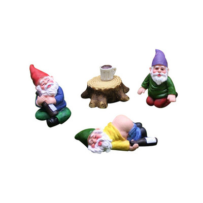 5/6/9 komada Drunk Gnome Set od smole Mini patuljasti kip od logorske vatre Vodootporni bajkoviti vrt Vanjska terasa Travnjak Pejzažna dekoracija