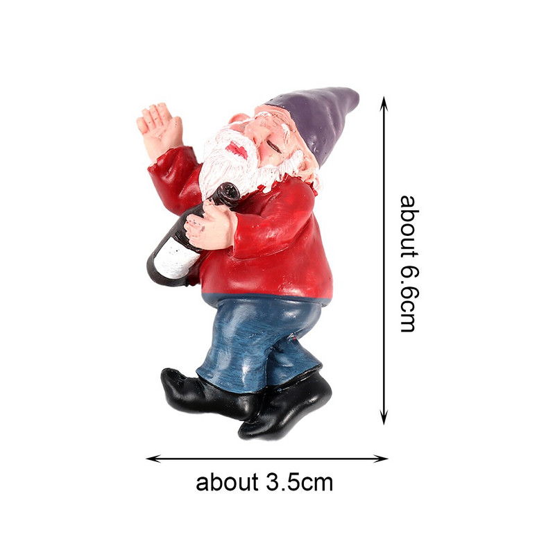 5/6/9 komada Drunk Gnome Set od smole Mini patuljasti kip od logorske vatre Vodootporni bajkoviti vrt Vanjska terasa Travnjak Pejzažna dekoracija