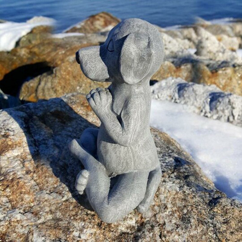 Meditacinė jogos šunų statula, kolekcionuojamos išskirtinės mažos statulos namų biuro stalo puošmena Ornamentas žaislas Dovanų sodo reikmenys#G