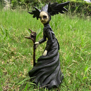 5 стила Хелоуин Тъмен кошмар Статуя на градината на вещица Терор Външен двор Смола Декорация на вещица