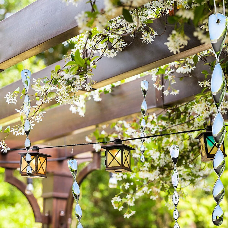 10 vnt / rinkinys Paukščius atbaidanti strypo lauko besisukantis atspindintis paukščių atbaidymo prietaisas, vėjo spiralinis paukščių baidymo strypas, pakabinamas ornamentas 30 cm